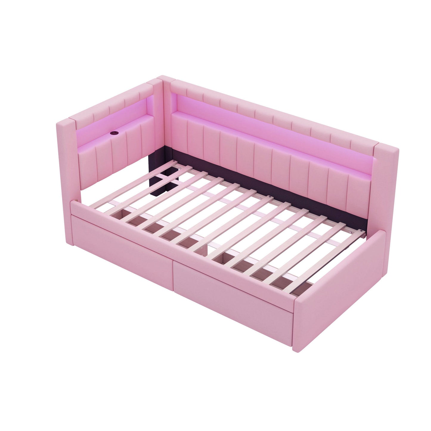 Upholstered Platform Bed With USB Ports And LED Belt - The Sleep Loft - Online Mattress Showroom NYC