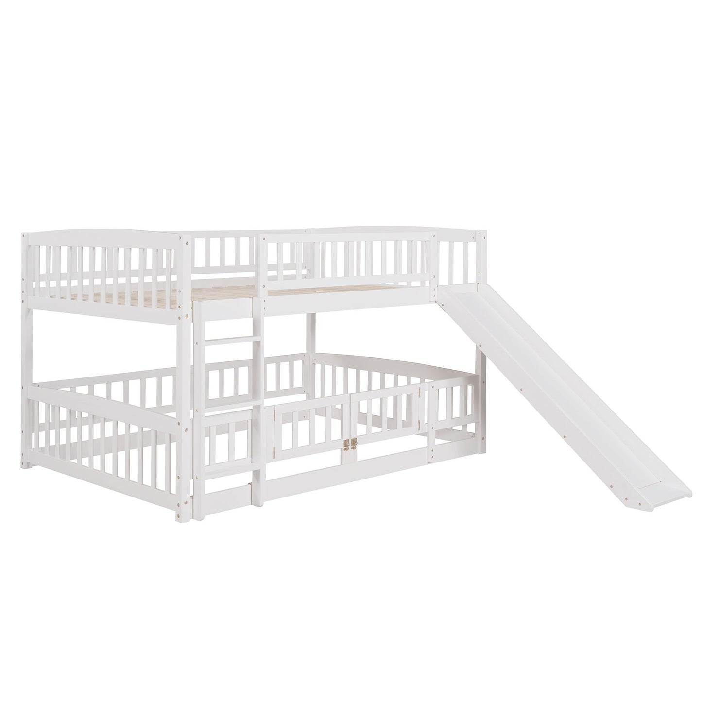 Low Bunk Bed With Slide, Fence And Ladder - The Sleep Loft - Online Mattress Showroom NYC