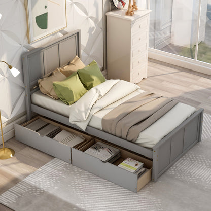 Platform Storage Bed With 2 Wheel Base Drawers - The Sleep Loft - Online Mattress Showroom NYC