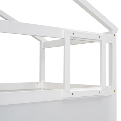 House Style Bunk Bed With Storage Staircase And board - The Sleep Loft - Online Mattress Showroom NYC