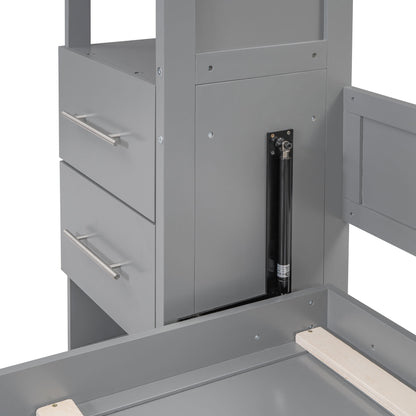 Murphy Wall Bed With Shelves, Drawers And LED Lights - The Sleep Loft - Online Mattress Showroom NYC