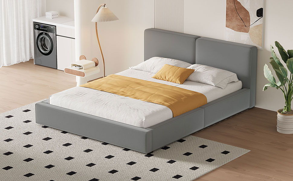 Upholstered Platform Bed, Grounded Bed With Solid Frame - The Sleep Loft - Online Mattress Showroom NYC