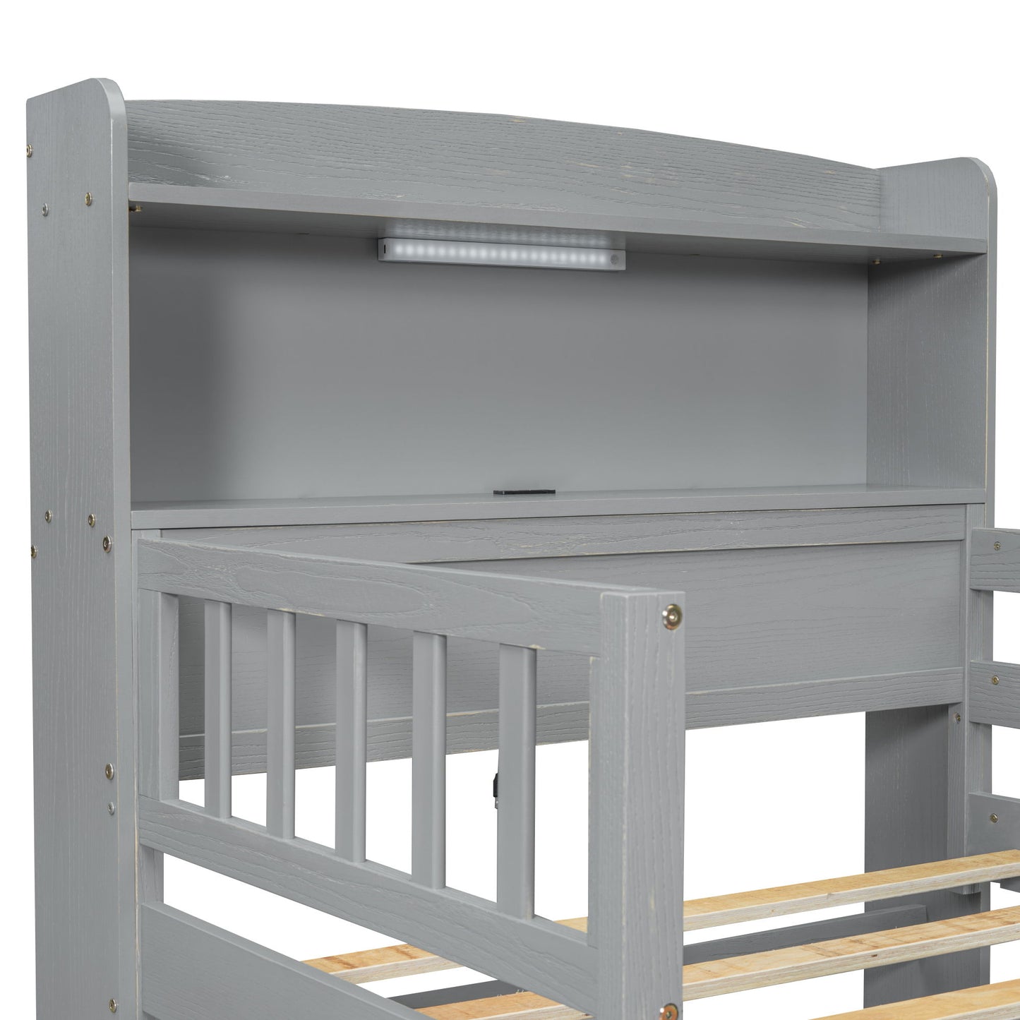 Platform Bed With LED Light, Multi Functional Headboard, Guardrail And 2 Drawers - The Sleep Loft - Online Mattress Showroom NYC