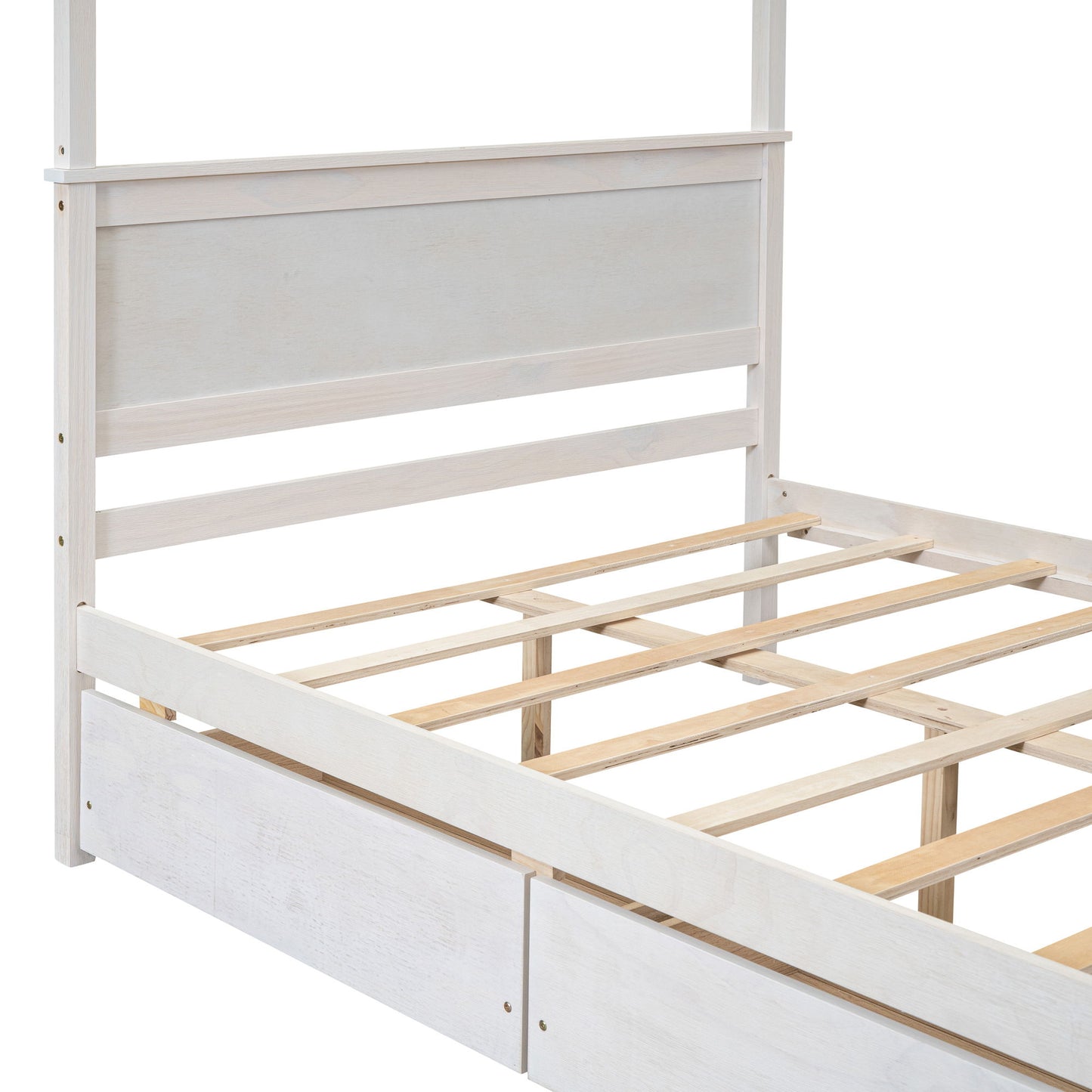 Canopy Platform Bed With Drawers, Support Slats, No Box Spring Needed - The Sleep Loft - Online Mattress Showroom NYC