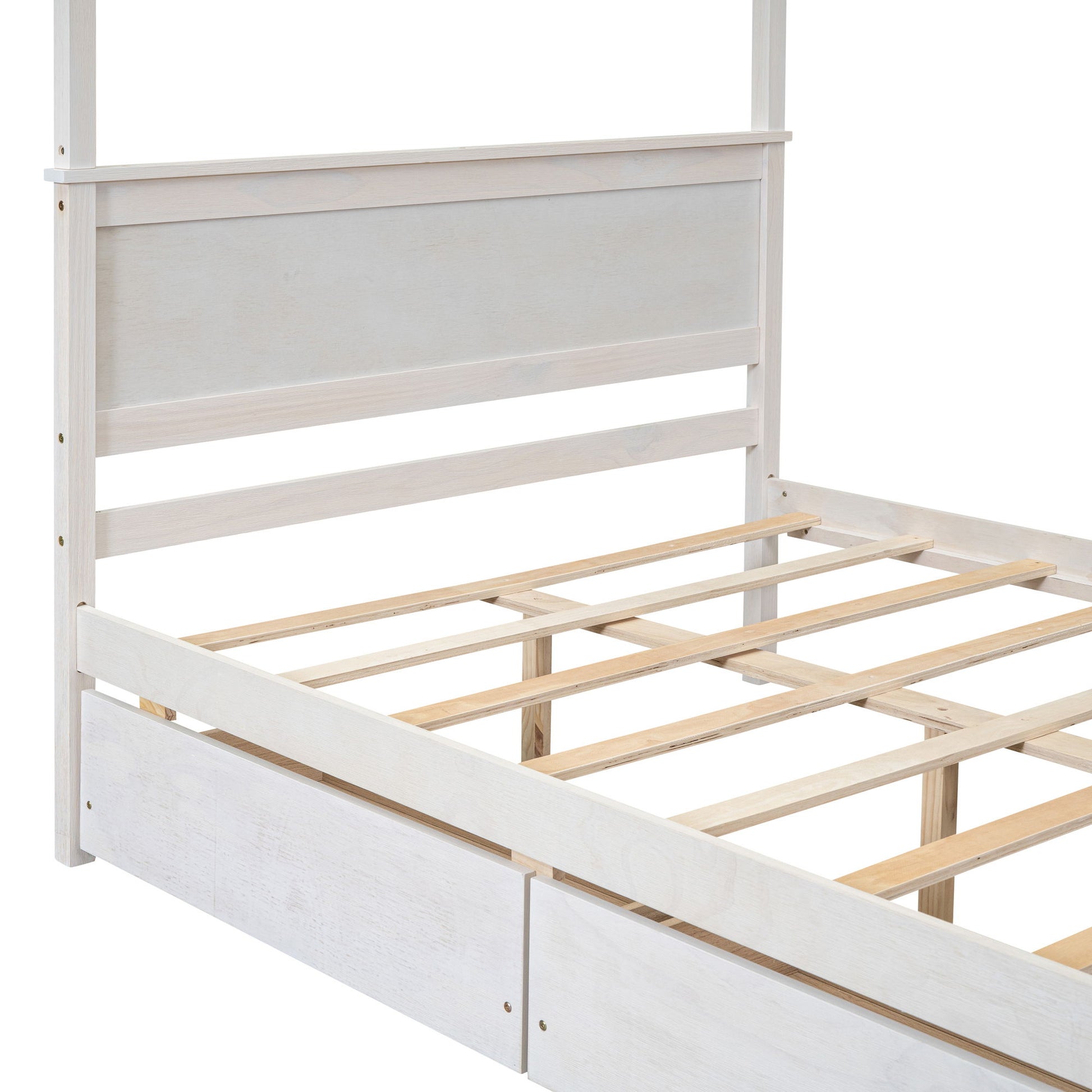 Canopy Platform Bed With Drawers, Support Slats, No Box Spring Needed - The Sleep Loft - Online Mattress Showroom NYC