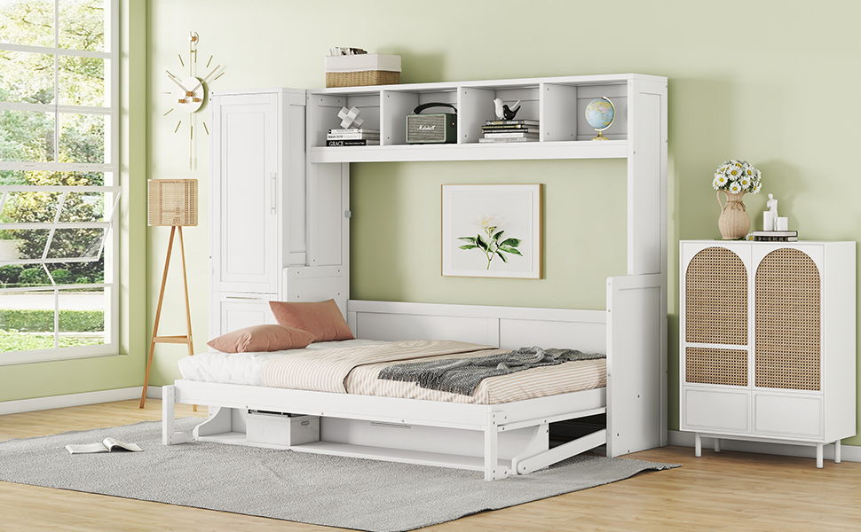 Space Saving Murphy Wall Bed With Closet And Drawers - The Sleep Loft - Online Mattress Showroom NYC