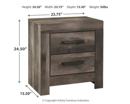 Wynnlow - Two Drawer Night Stand - Gray - The Sleep Loft - Online Mattress Showroom NYC