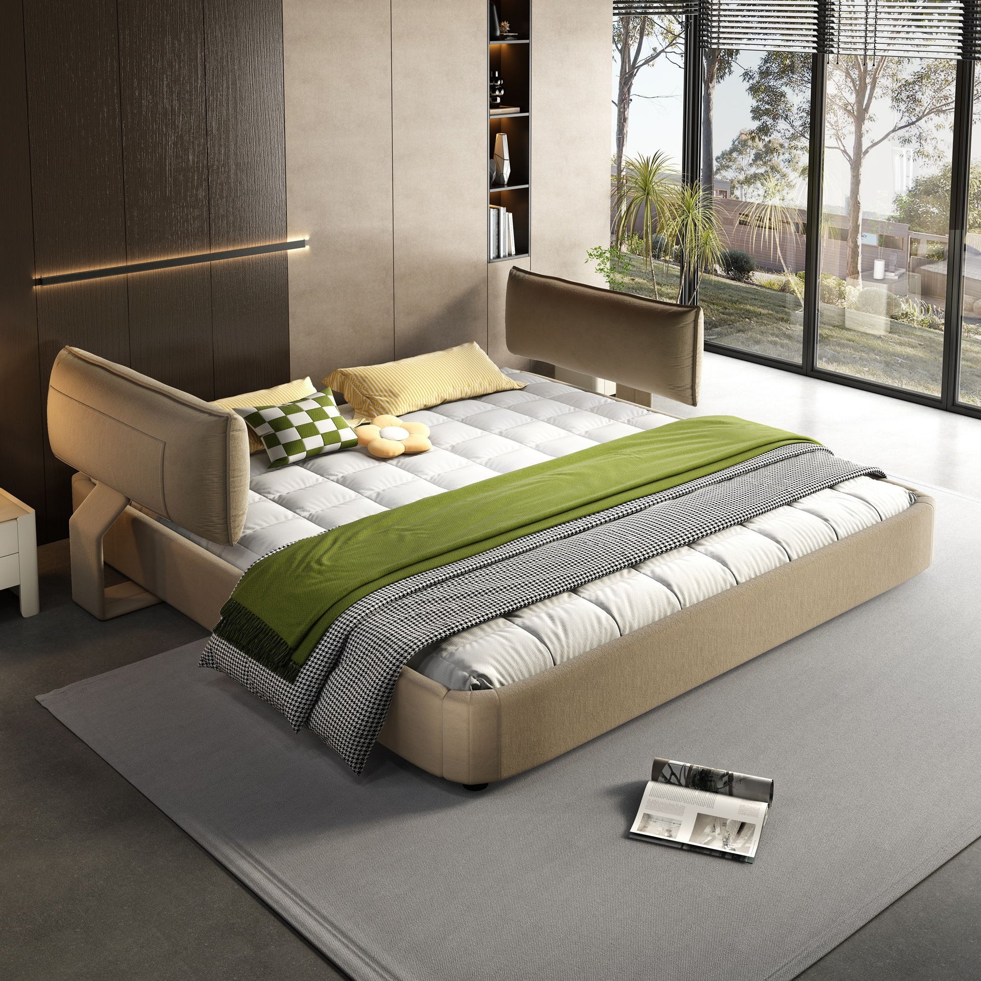 Cloud Bed Frame With Oversized Padded Movable Headboard - The Sleep Loft - Online Mattress Showroom NYC