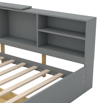 Platform Bed With Storage Headboard, Shelves And 2 Drawers - The Sleep Loft - Online Mattress Showroom NYC