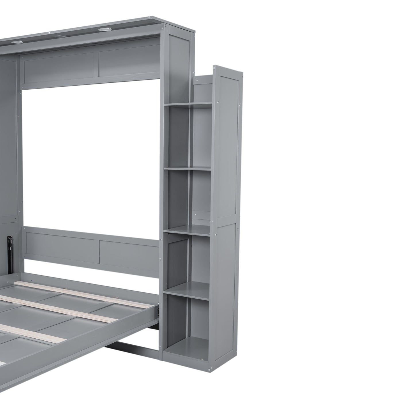 Wall Murphy Bed With Shelves And LED Lights - The Sleep Loft - Online Mattress Showroom NYC