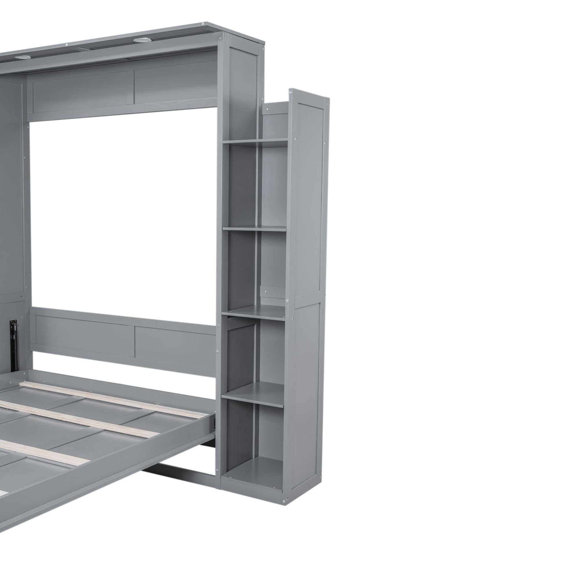 Wall Murphy Bed With Shelves And LED Lights - The Sleep Loft - Online Mattress Showroom NYC