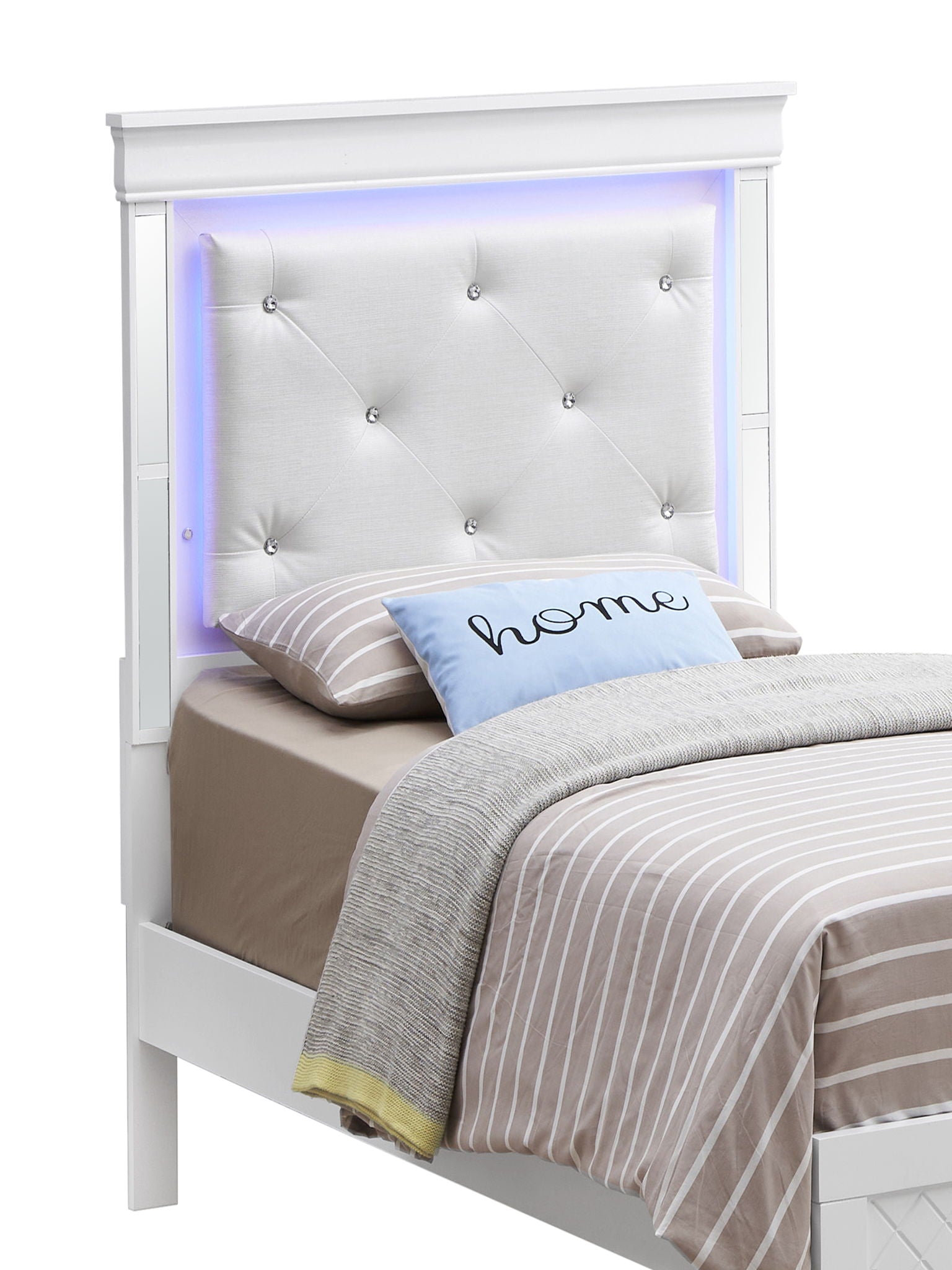 Bed With LED Light Accents Headboard - The Sleep Loft - Online Mattress Showroom NYC