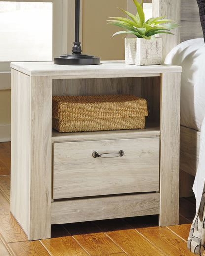 Bellaby - One Drawer Night Stand - Whitewash - The Sleep Loft - Online Mattress Showroom NYC