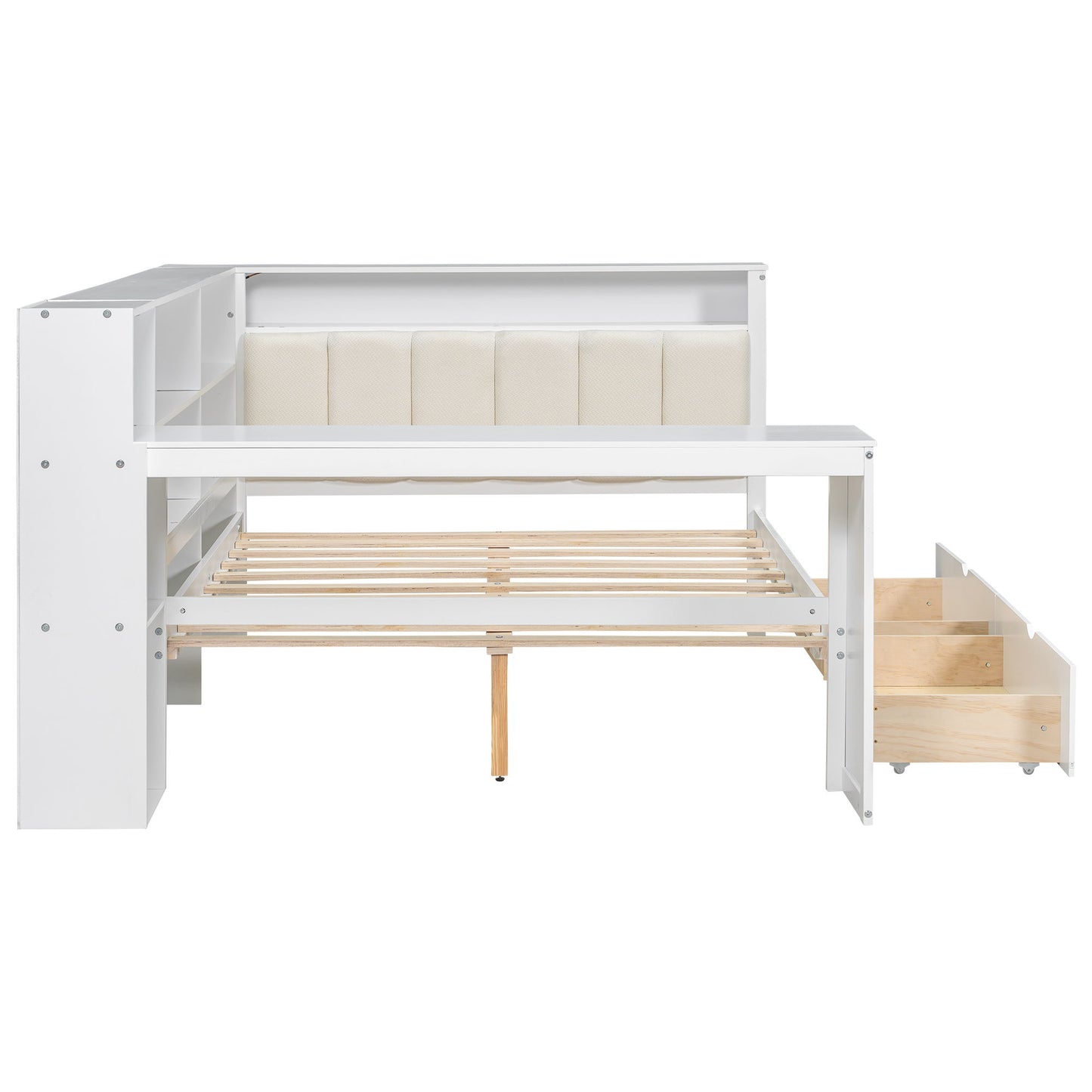 Platform Bed With Storage Shelves, Drawers, Charging Station, LED, Desk - The Sleep Loft - Online Mattress Showroom NYC