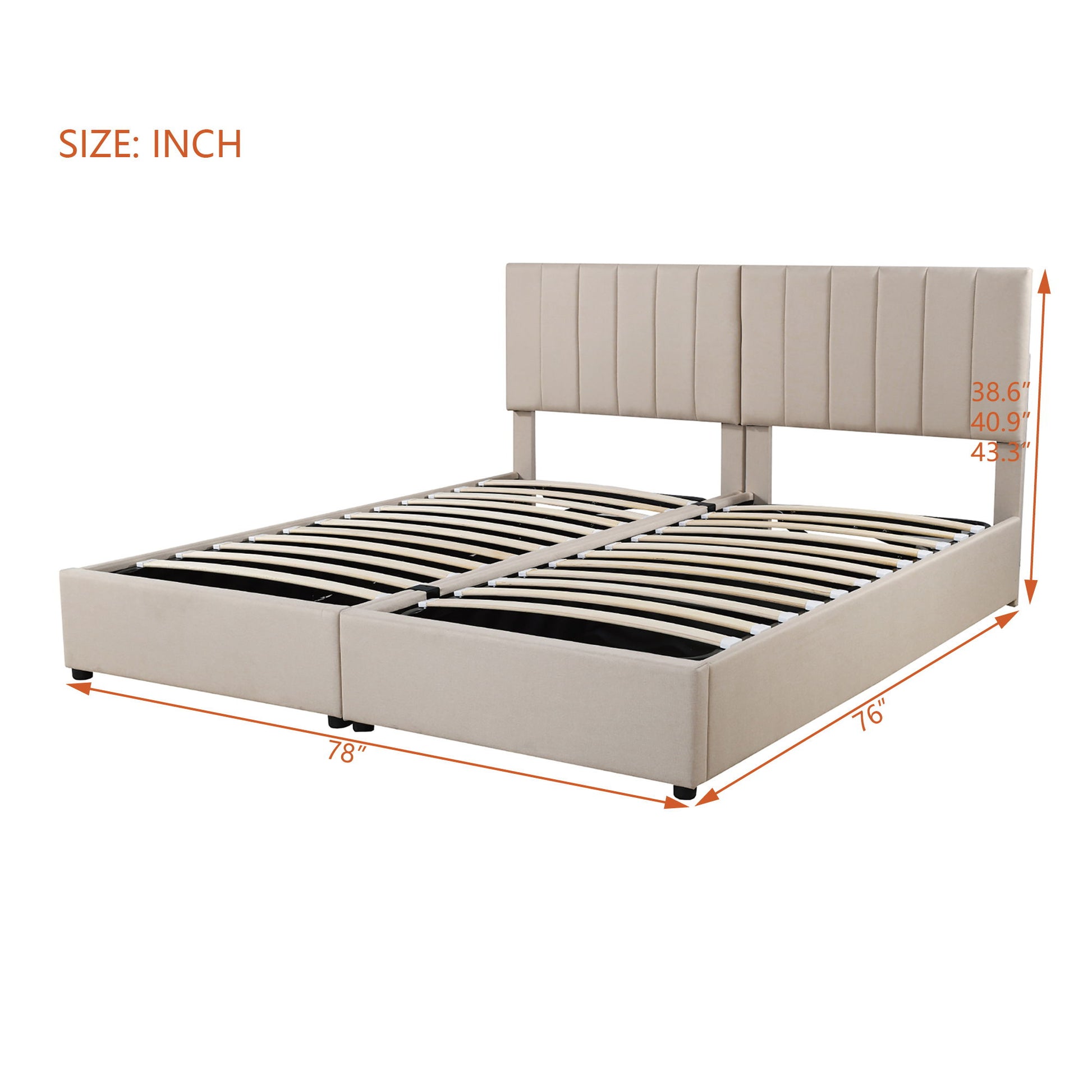 Upholstered Platform Bed With A Hydraulic Storage System - The Sleep Loft - Online Mattress Showroom NYC
