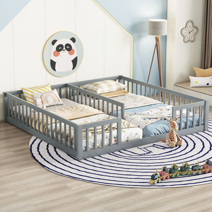 Double Floor Bed With Fence, Guardrails, Without Door - The Sleep Loft - Online Mattress Showroom NYC