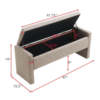 Modern Upholstered Large Bed End Bench With Storage - The Sleep Loft - Online Mattress Showroom NYC
