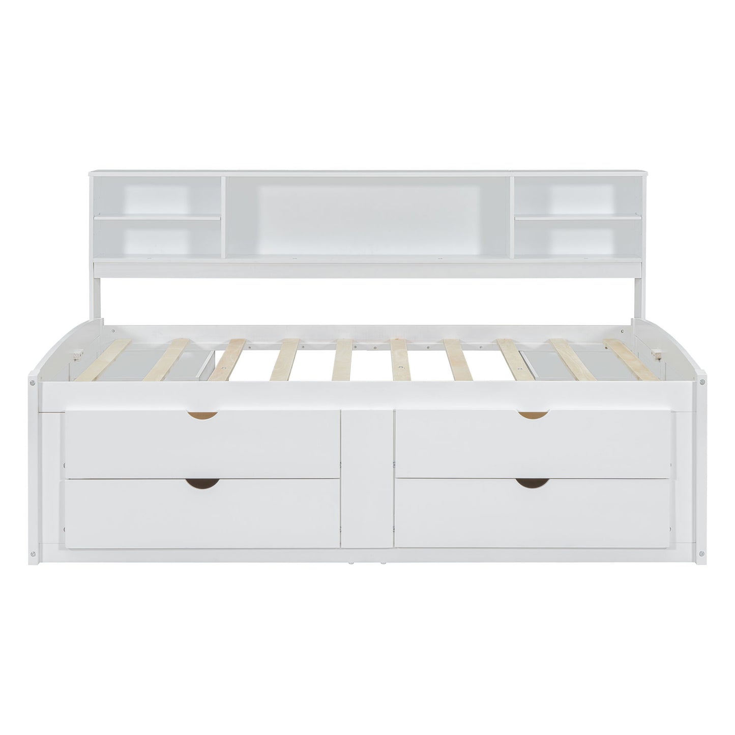 Daybed With 2 Bedside Cabinets, Upper Shelves And 4 Drawers - The Sleep Loft - Online Mattress Showroom NYC