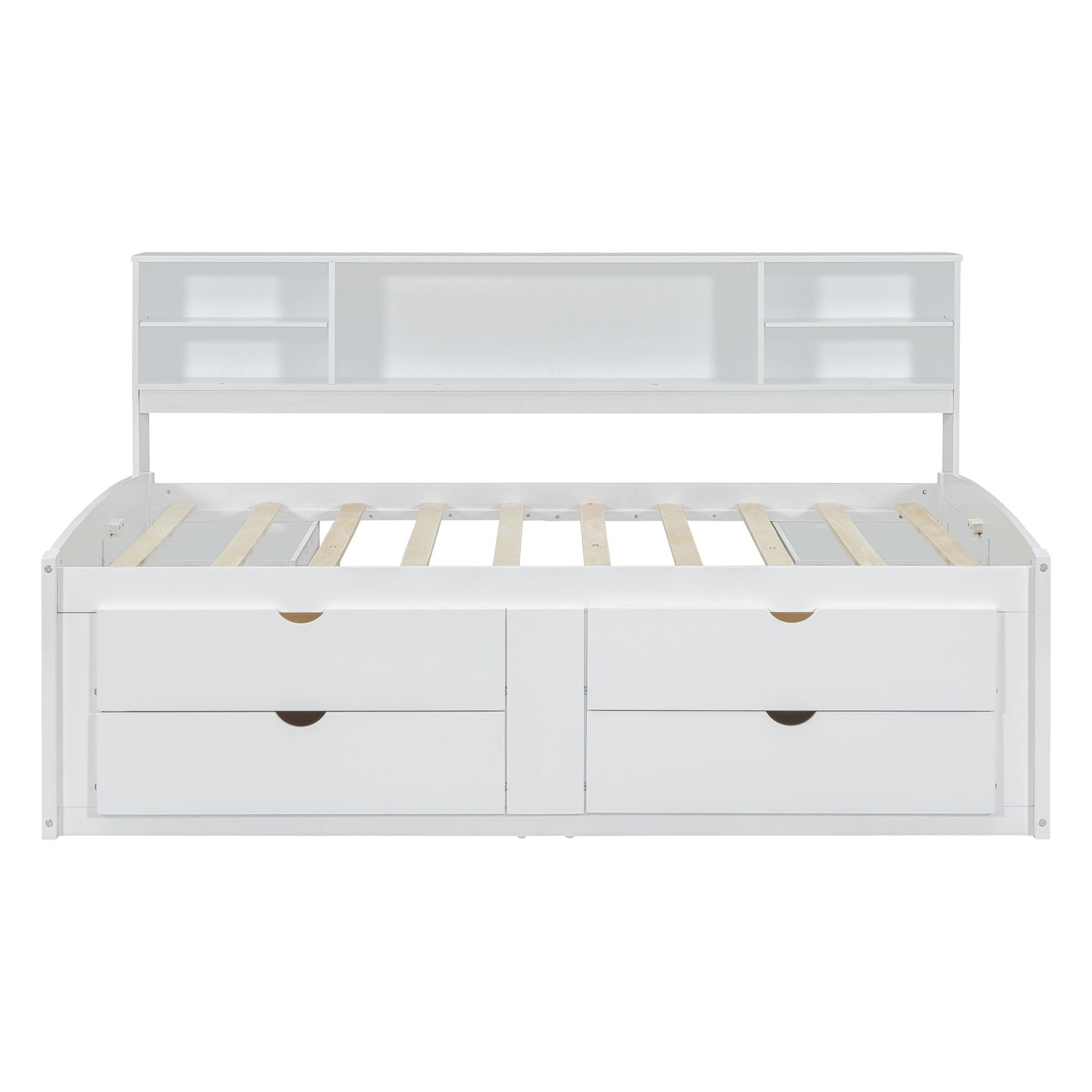 Daybed With 2 Bedside Cabinets, Upper Shelves And 4 Drawers - The Sleep Loft - Online Mattress Showroom NYC
