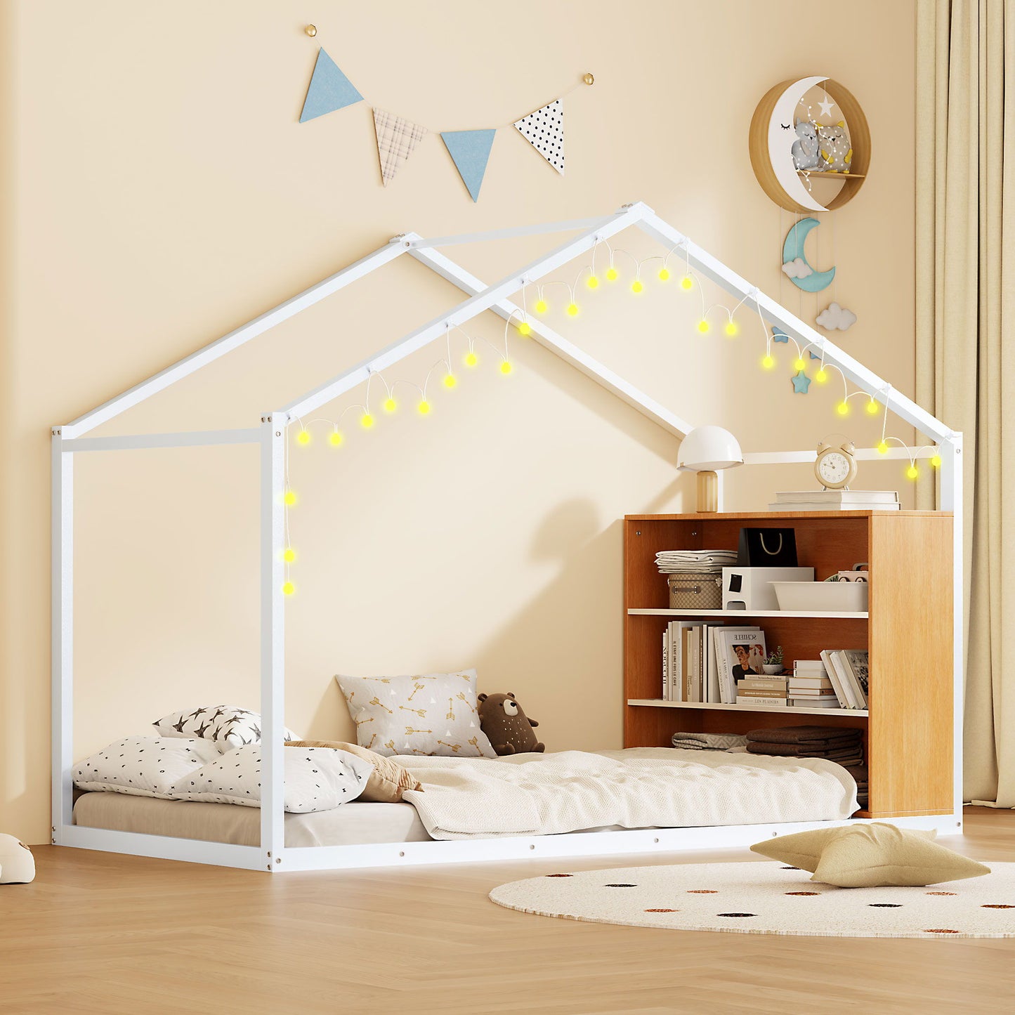 Bed House Frame With Shelves And Lights - The Sleep Loft - Online Mattress Showroom NYC