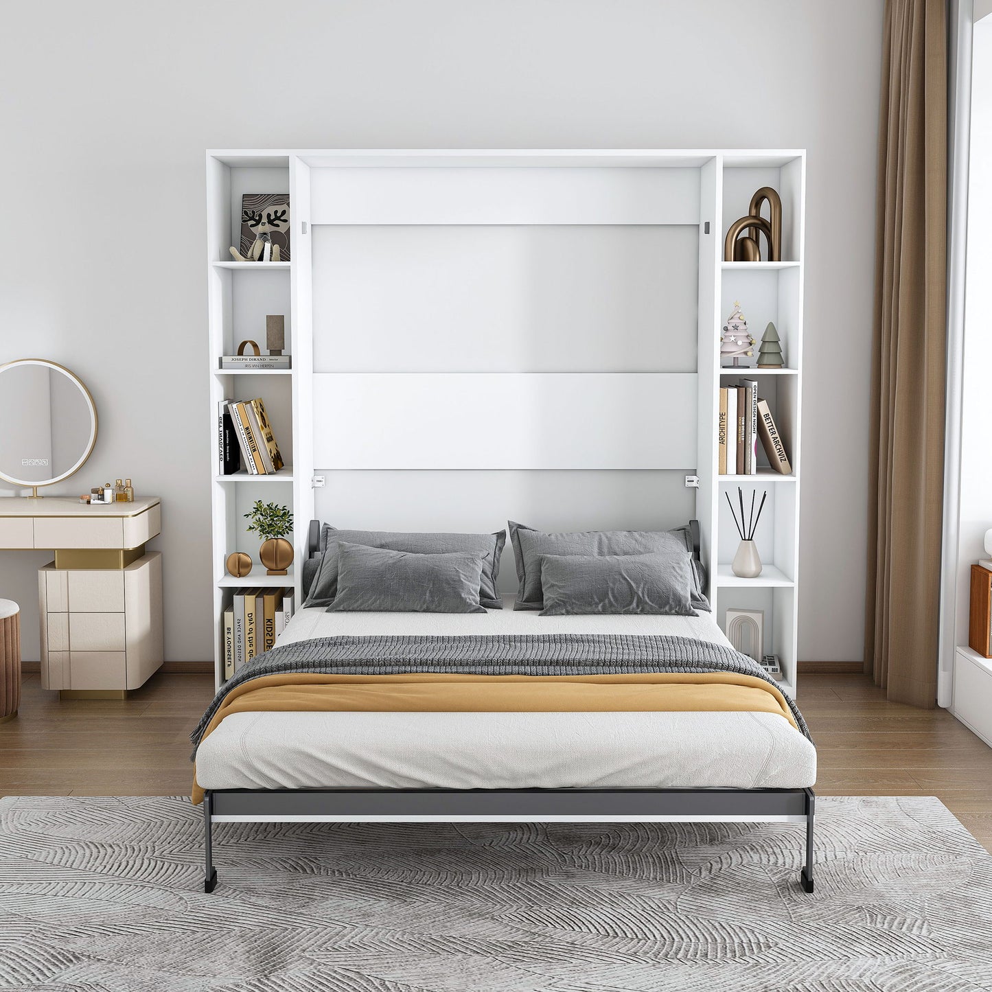 Queen Murphy Bed With Storage Cabinet - White - The Sleep Loft - Online Mattress Showroom NYC