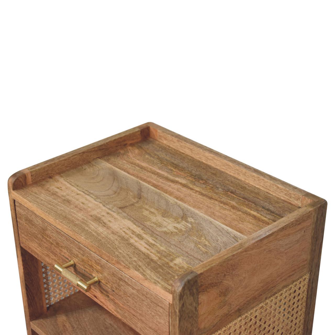 Larissa - T Bar Open Bedside Table - Oak - The Sleep Loft - Online Mattress Showroom NYC