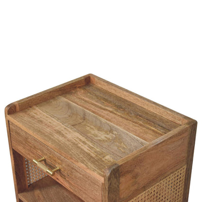 Larissa - T Bar Open Bedside Table - Oak - The Sleep Loft - Online Mattress Showroom NYC