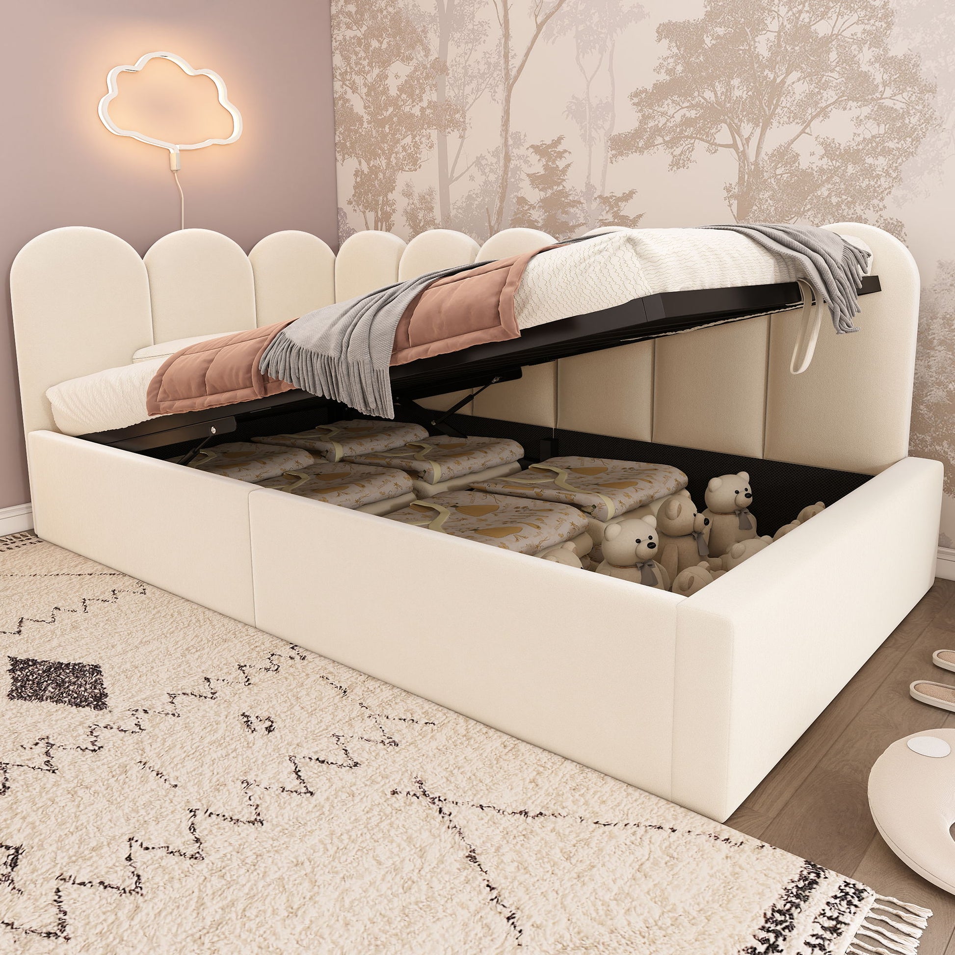 Upholstered Daybed With Metal Slatted Base - The Sleep Loft - Online Mattress Showroom NYC
