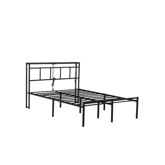 Bed Frame With Storage Headboard With USB C, Type C And LED Light - The Sleep Loft - Online Mattress Showroom NYC