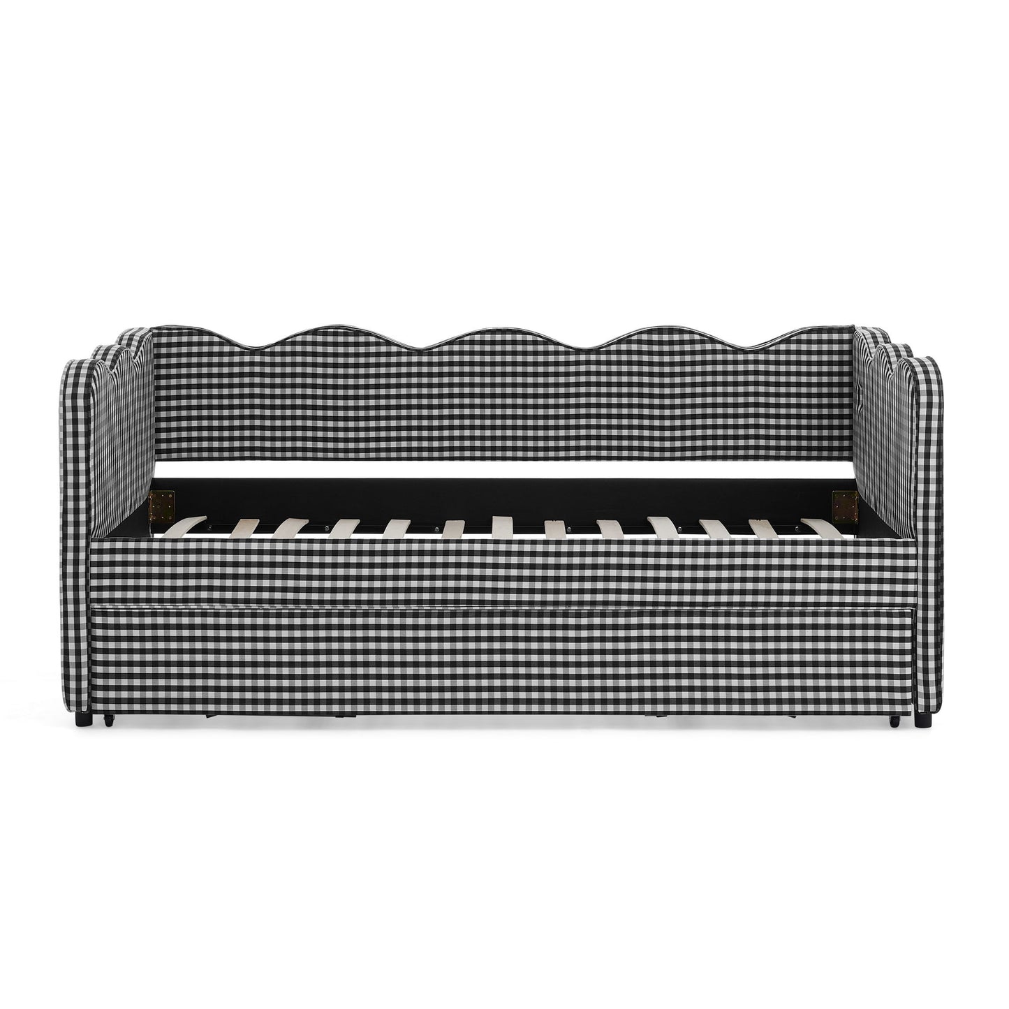 Gingham Daybed With USB Charging Port, Wave Shaped Design - The Sleep Loft - Online Mattress Showroom NYC