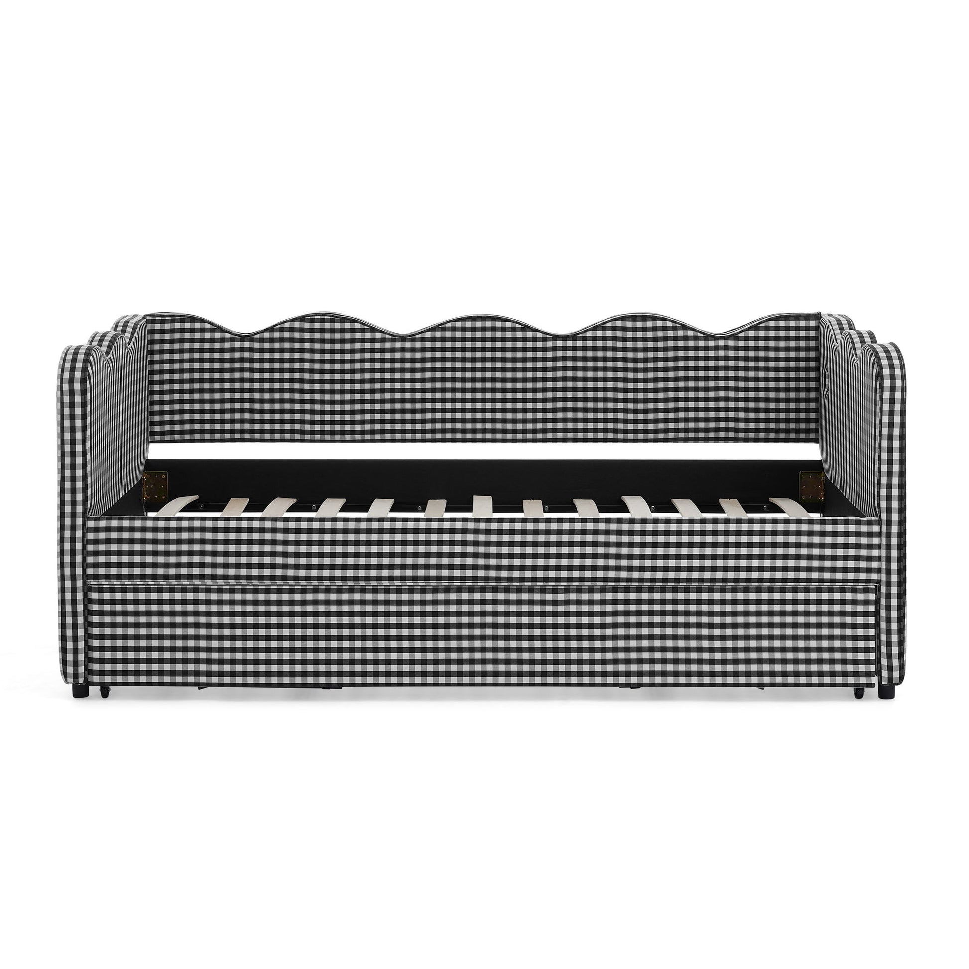 Gingham Daybed With USB Charging Port, Wave Shaped Design - The Sleep Loft - Online Mattress Showroom NYC