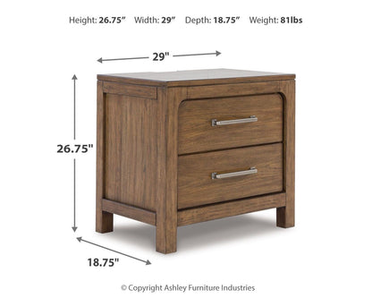 Cabalynn - Two Drawer Night Stand - Light Brown - The Sleep Loft - Online Mattress Showroom NYC