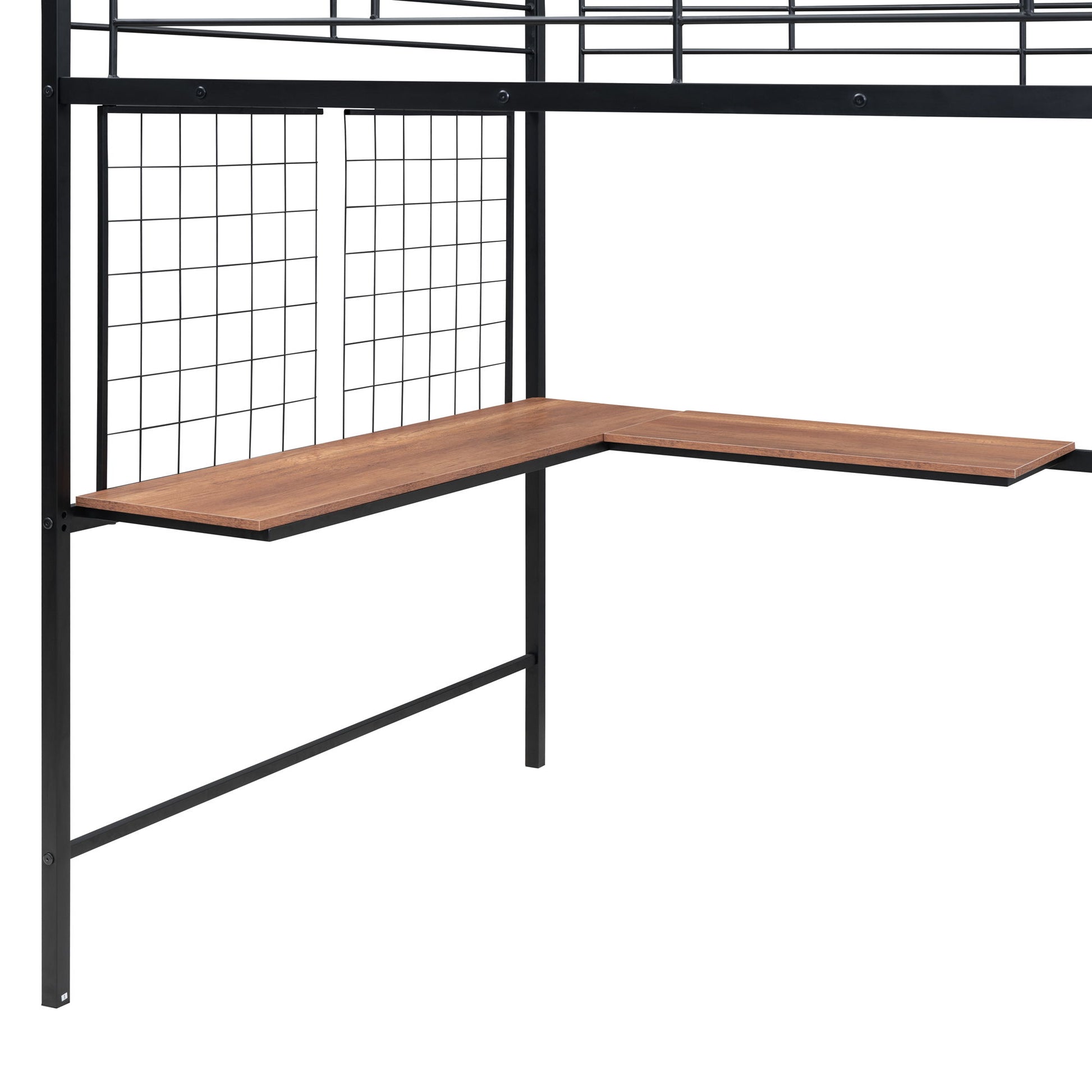 Loft Bed With Desk And Grid, Stylish Frame With Lateral Storage Ladder And Wardrobe - The Sleep Loft - Online Mattress Showroom NYC