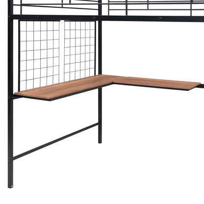 Loft Bed With Desk And Grid, Stylish Frame With Lateral Storage Ladder And Wardrobe - The Sleep Loft - Online Mattress Showroom NYC