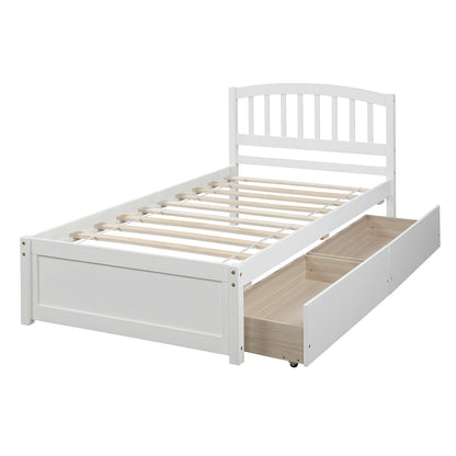 Platform Storage Bed Wood Bed Frame With Two Drawers And Headboard - The Sleep Loft - Online Mattress Showroom NYC