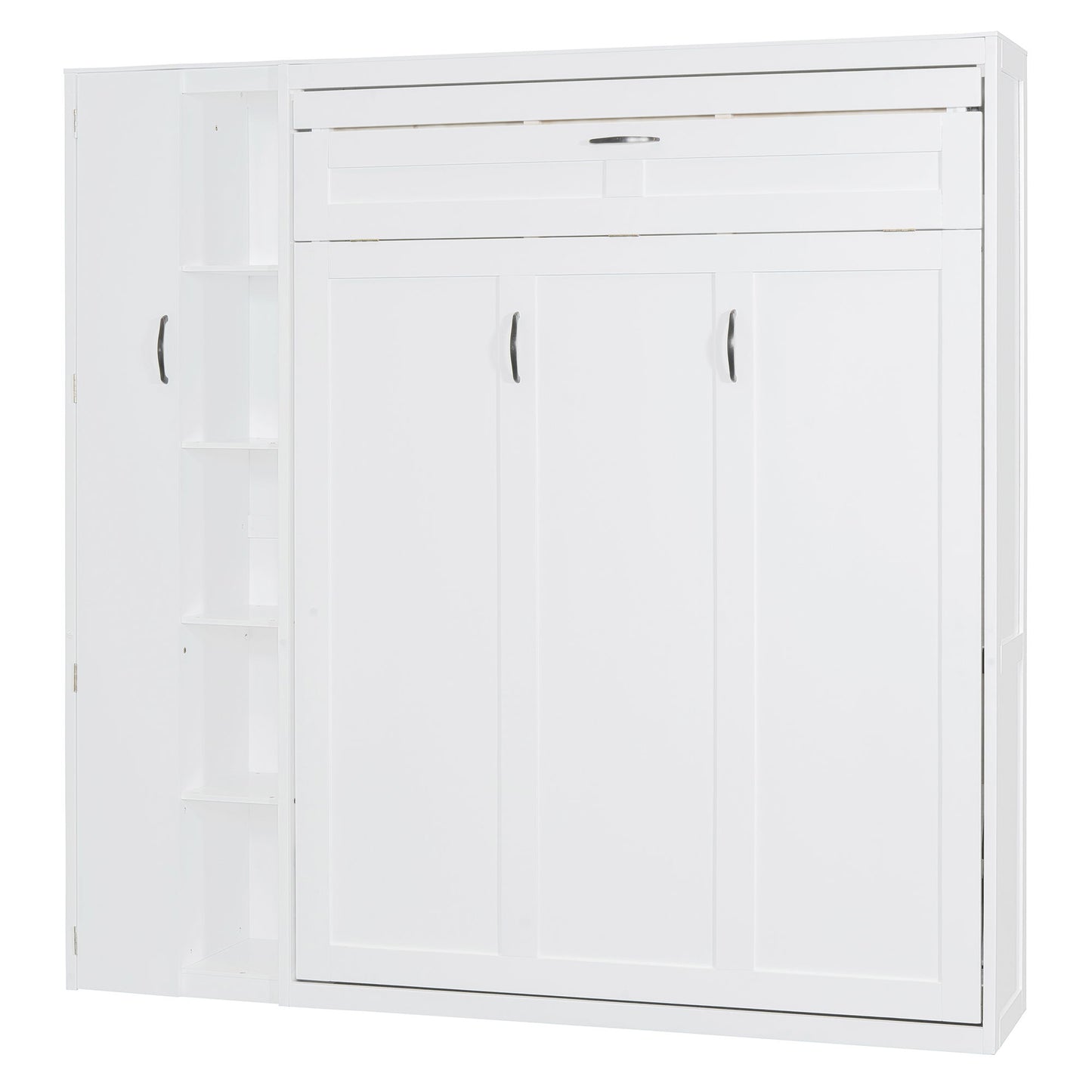 Murphy Wall Bed With Shelves, Wardrobe And LED Lights - The Sleep Loft - Online Mattress Showroom NYC