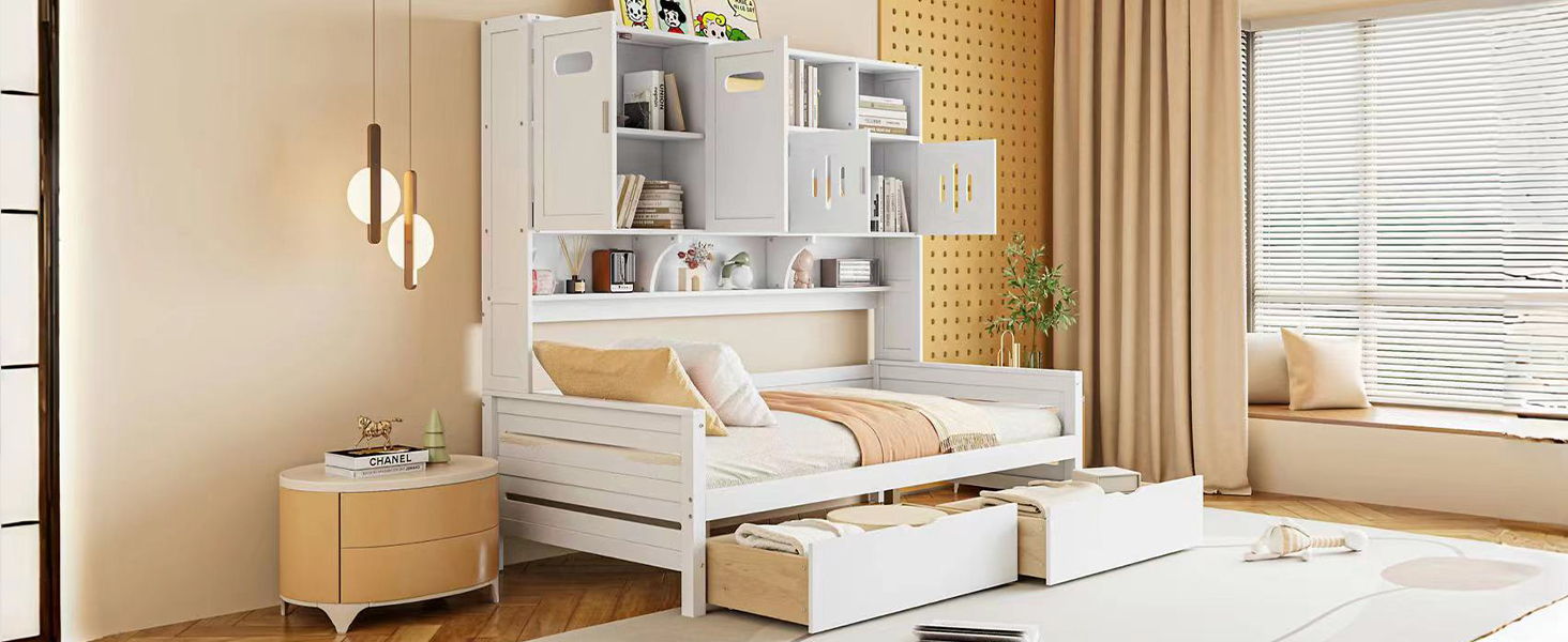 Daybed With All-In-One Cabinet And Shelf - The Sleep Loft - Online Mattress Showroom NYC