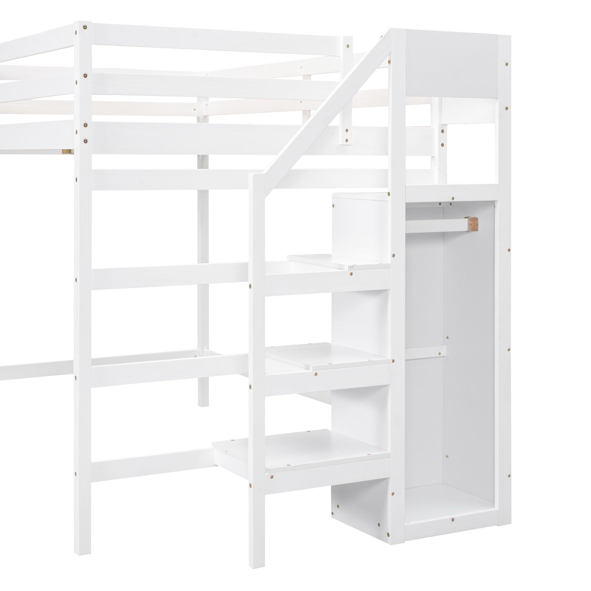 Loft Bed With Built In Storage Wardrobe And Staircase - The Sleep Loft - Online Mattress Showroom NYC