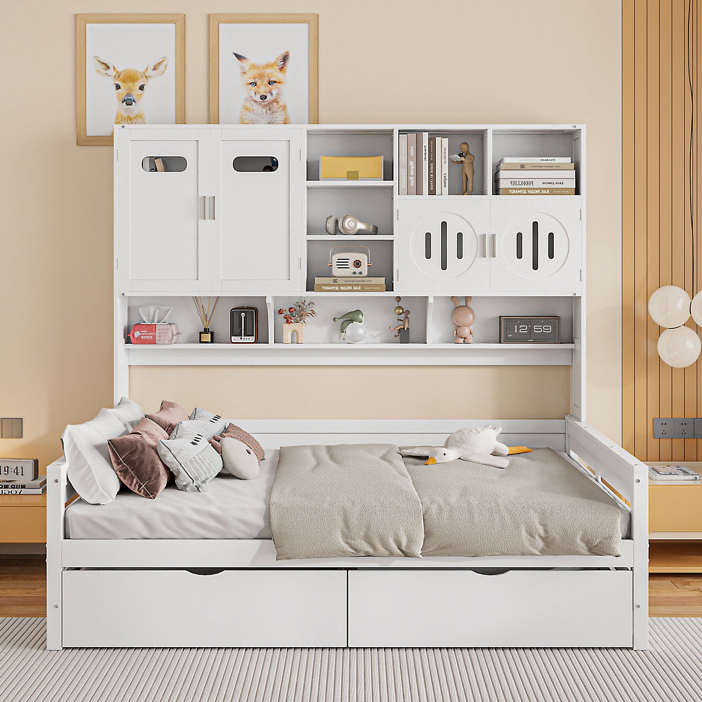 Daybed With All-In-One Cabinet And Shelf - The Sleep Loft - Online Mattress Showroom NYC