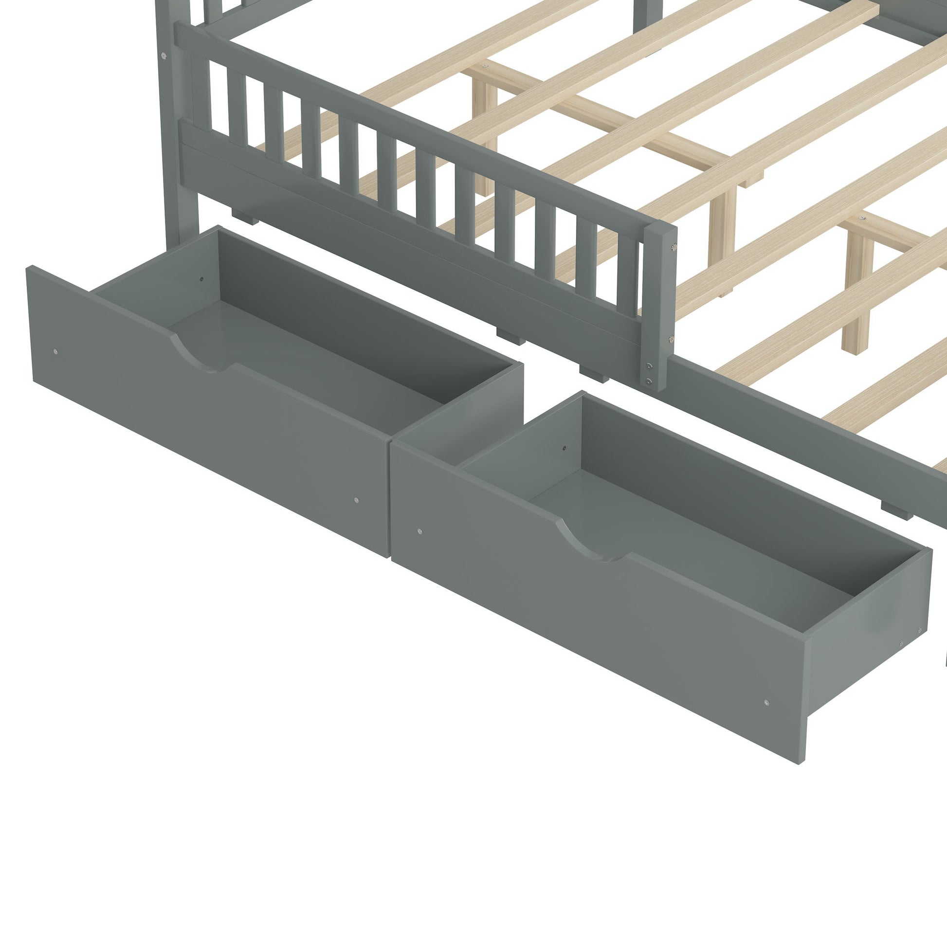 Platform Bed With Guardrails On Both Sides And 2 Storage Drawers - The Sleep Loft - Online Mattress Showroom NYC