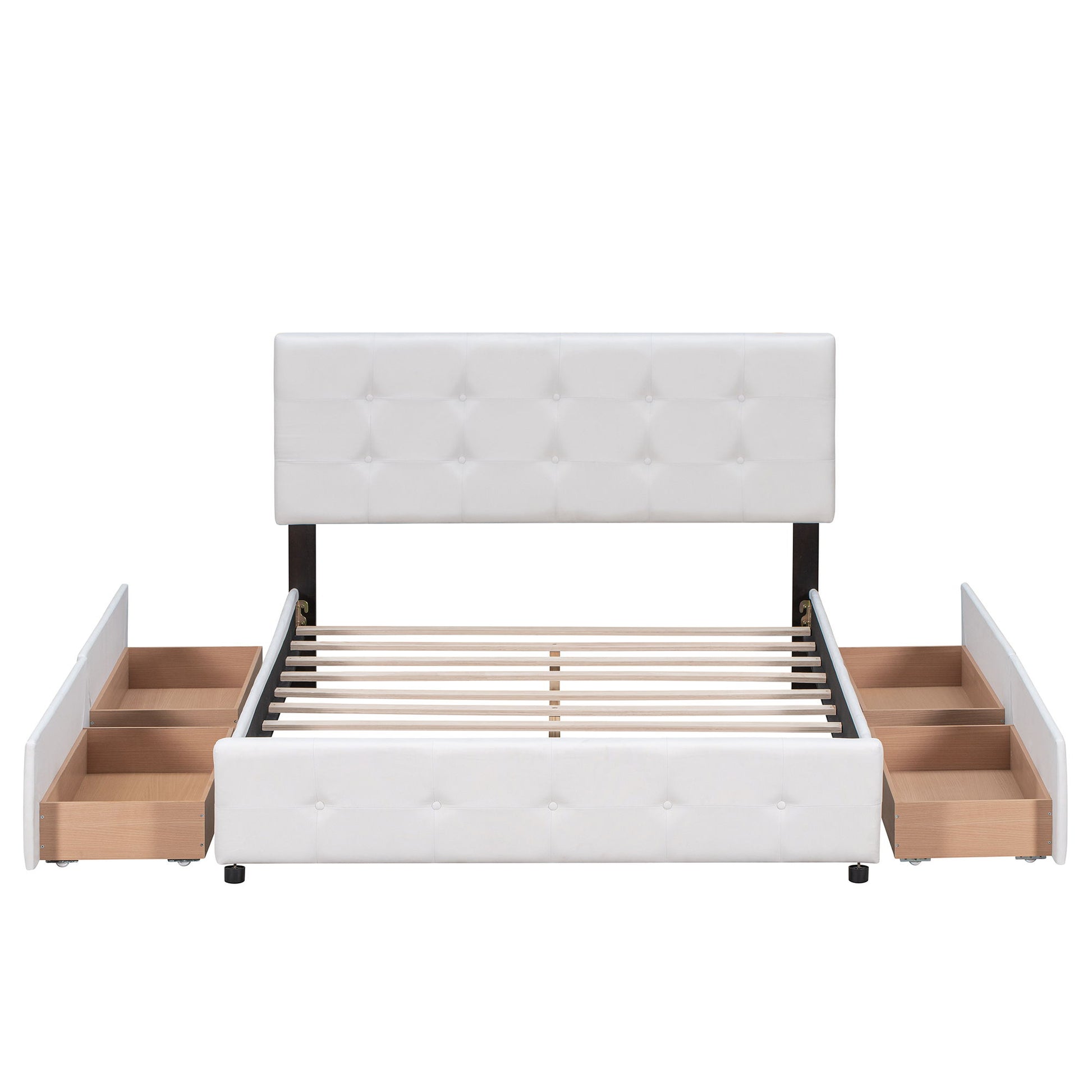 Upholstered Platform Bed With Classic Headboard And Drawers, No Box Spring Needed - The Sleep Loft - Online Mattress Showroom NYC