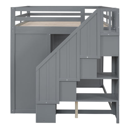 Loft Bed With Built In Wardrobes, Cabinets And Drawers - The Sleep Loft - Online Mattress Showroom NYC