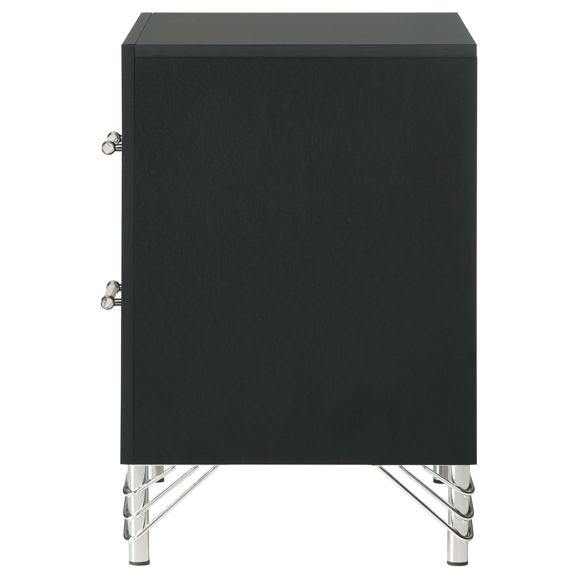 Malcolm - 2 Drawer Nightstand - Black - The Sleep Loft - Online Mattress Showroom NYC