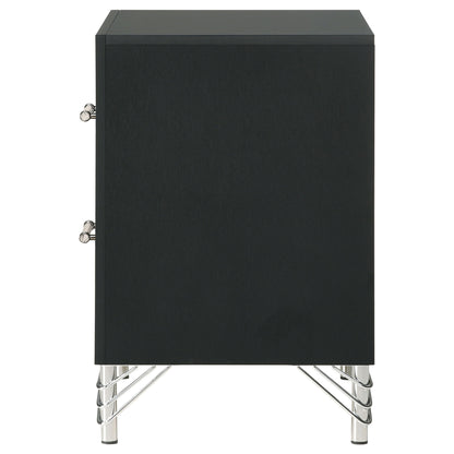Malcolm - 2 Drawer Nightstand - Black - The Sleep Loft - Online Mattress Showroom NYC
