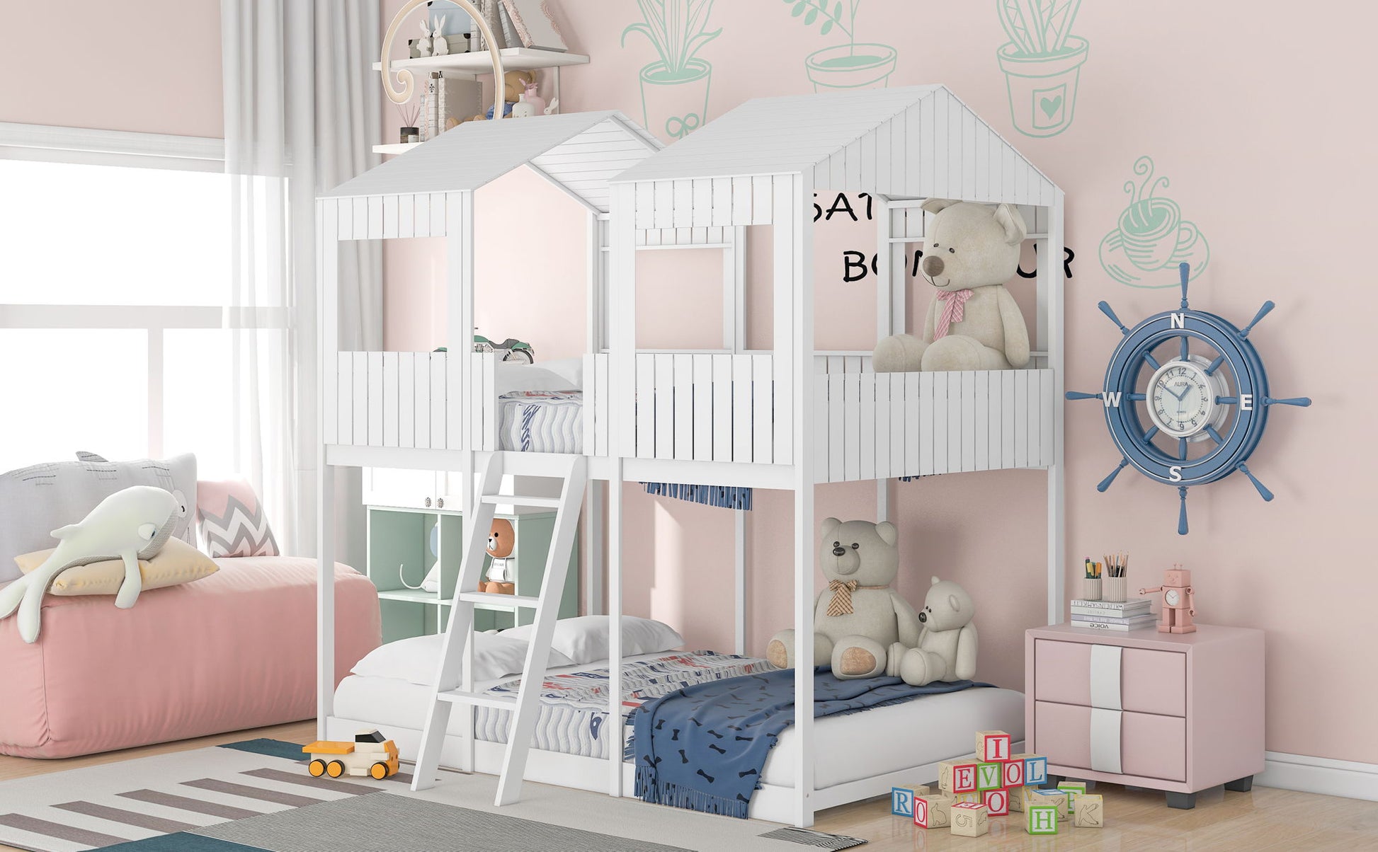 Bunk Bed With Roof, Window, Guardrail, Ladder - The Sleep Loft - Online Mattress Showroom NYC