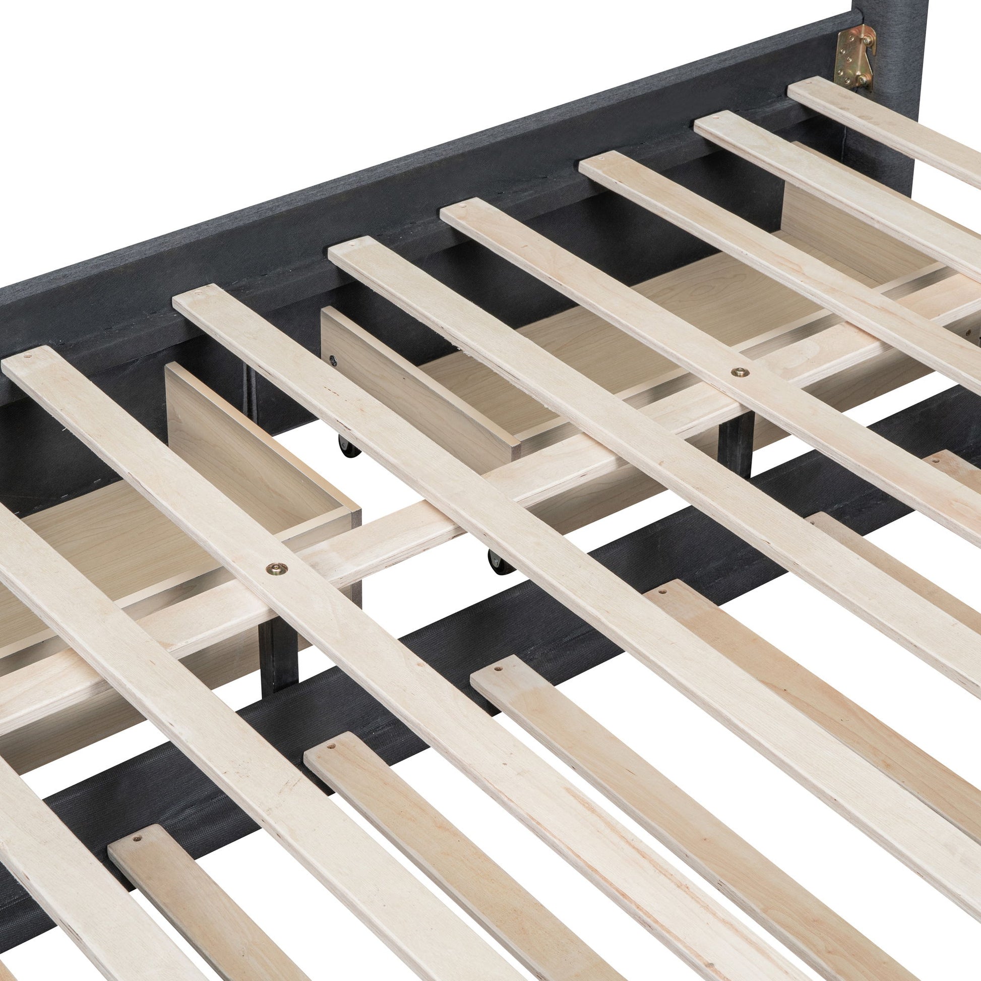 Upholstered Platform Bed With Drawers, Classic Headboard Design - The Sleep Loft - Online Mattress Showroom NYC