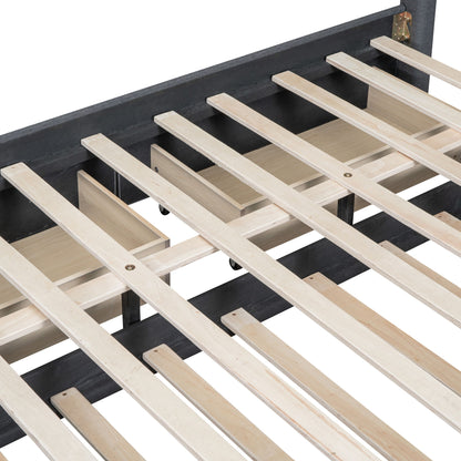 Upholstered Platform Bed With Drawers, Classic Headboard Design - The Sleep Loft - Online Mattress Showroom NYC