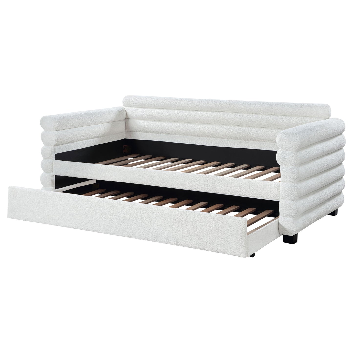 Fandango - Upholstered Twin Day Bed With Trundle - White - The Sleep Loft - Online Mattress Showroom NYC
