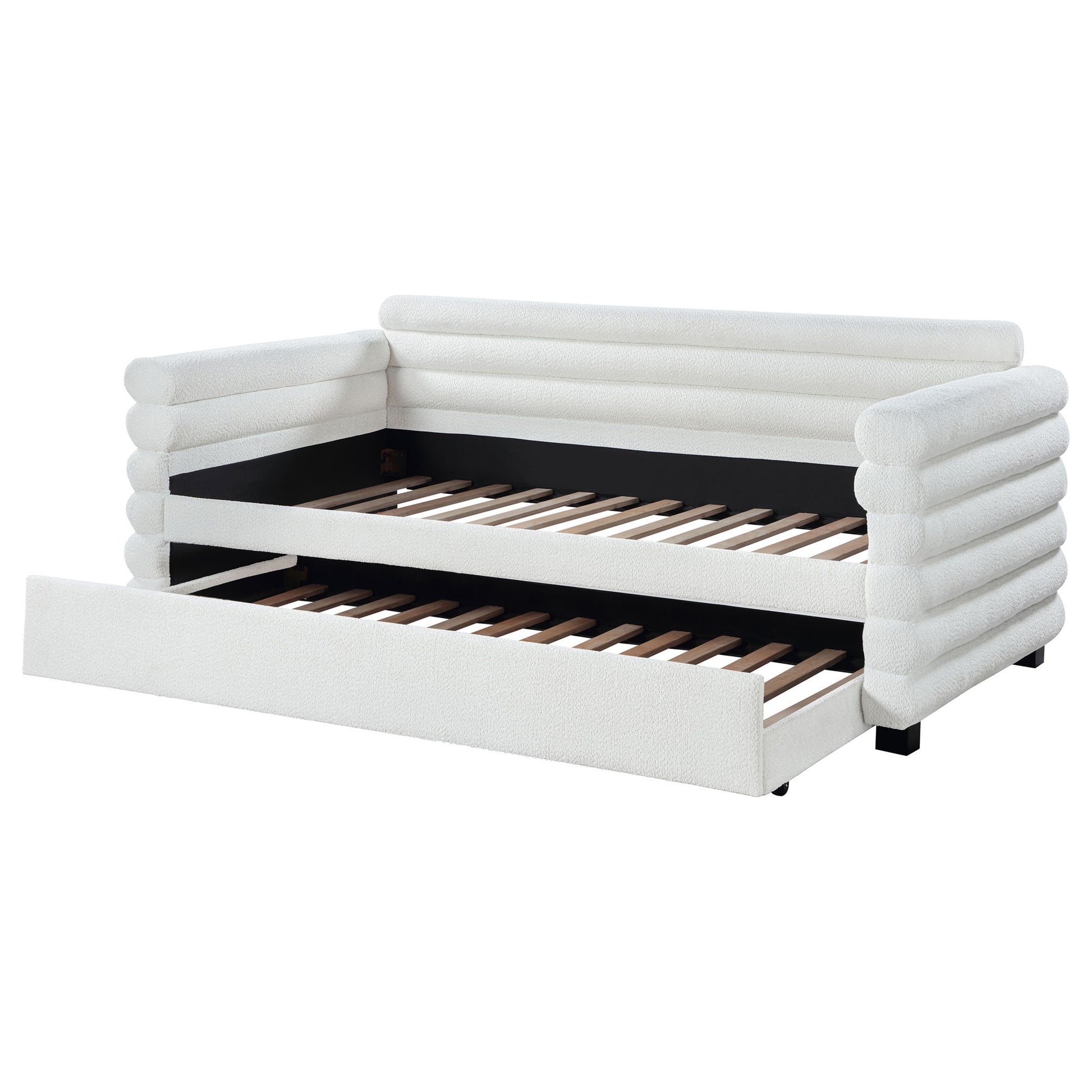 Fandango - Upholstered Twin Day Bed With Trundle - White - The Sleep Loft - Online Mattress Showroom NYC