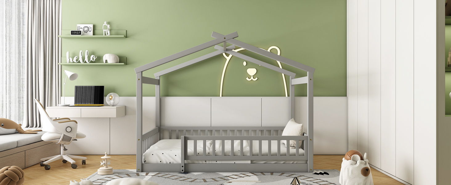 Bed House Bed Frame With Fence - The Sleep Loft - Online Mattress Showroom NYC